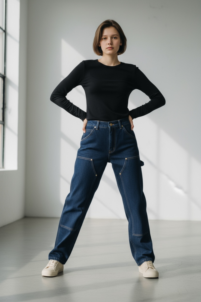 Long Pants Carpenter Double Knee Biru Navy